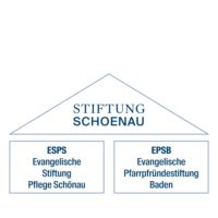 Die Stiftung Schönau ist die Dachmarke der Evangelischen Stiftung Pflege Schönau kurz ESPS und der Pfarrpfründestiftung Baden kurz EPSB. Dies ist in Form eines Daches auf zwei Säulen dargestellt.
